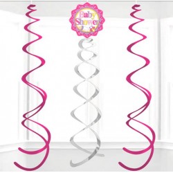 Espirales - Baby Shower Letras Rosas