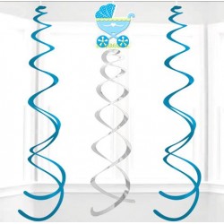 Espirales - Baby Shower Carriola Azul
