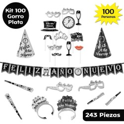 Kit para 100 personas con GORROS - Plata