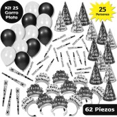 Kit para 25 personas GORROS - Plata