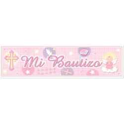 Banner 86cm - Bautizo Rosa