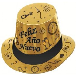 Sombrero de carton - Feliz Año Nuevo ORO
