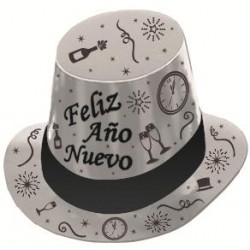 Sombrero de carton - Feliz Año Nuevo PLATA